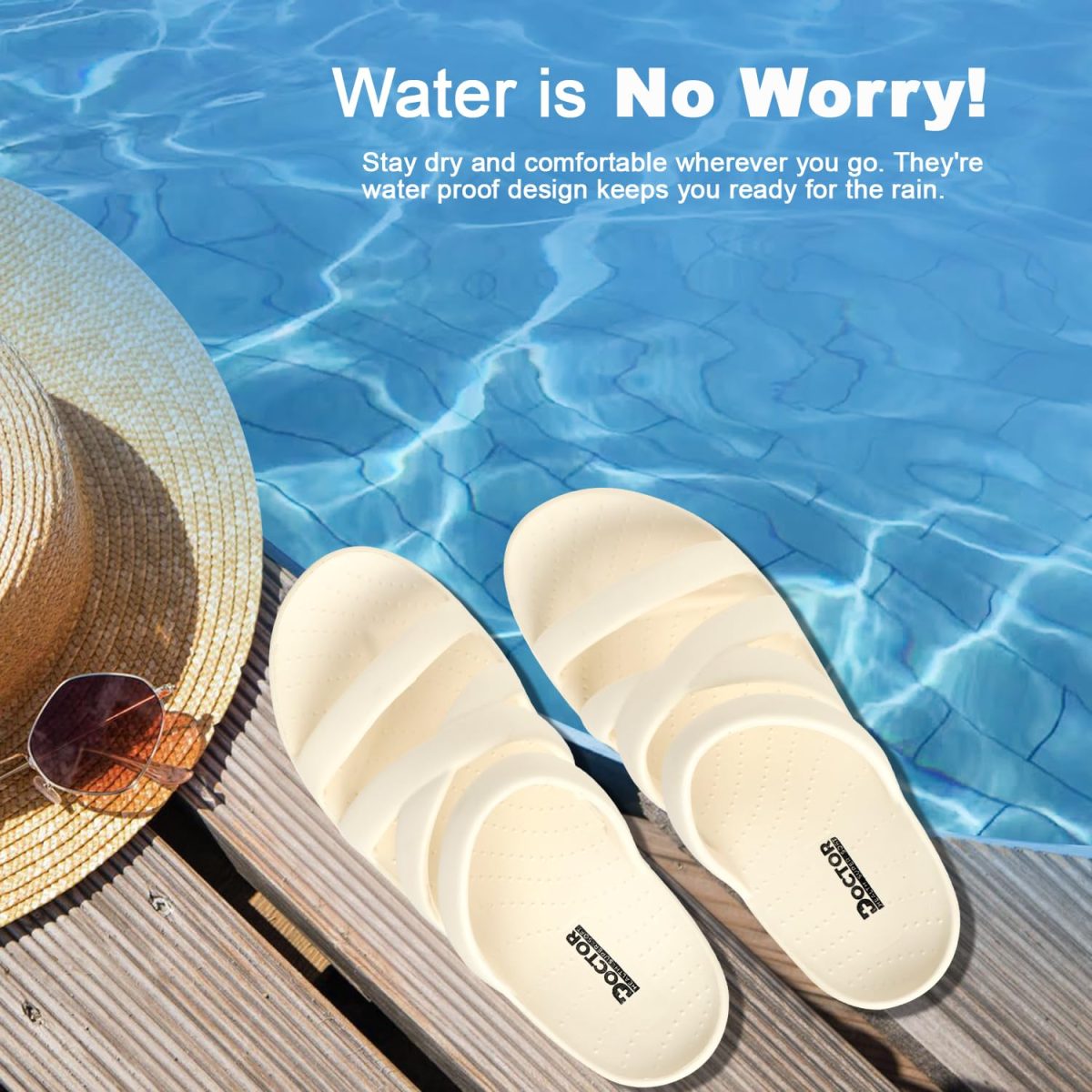 DOCTOR HEALTH SUPER SOFT Women Waterproof Ultra Soft Slipper | Cushion Footbed for Adult Flip Flops | Comfortable Light Weight Slippers | Mild Acupressure | Everyday Slip-on for Women - Image 8