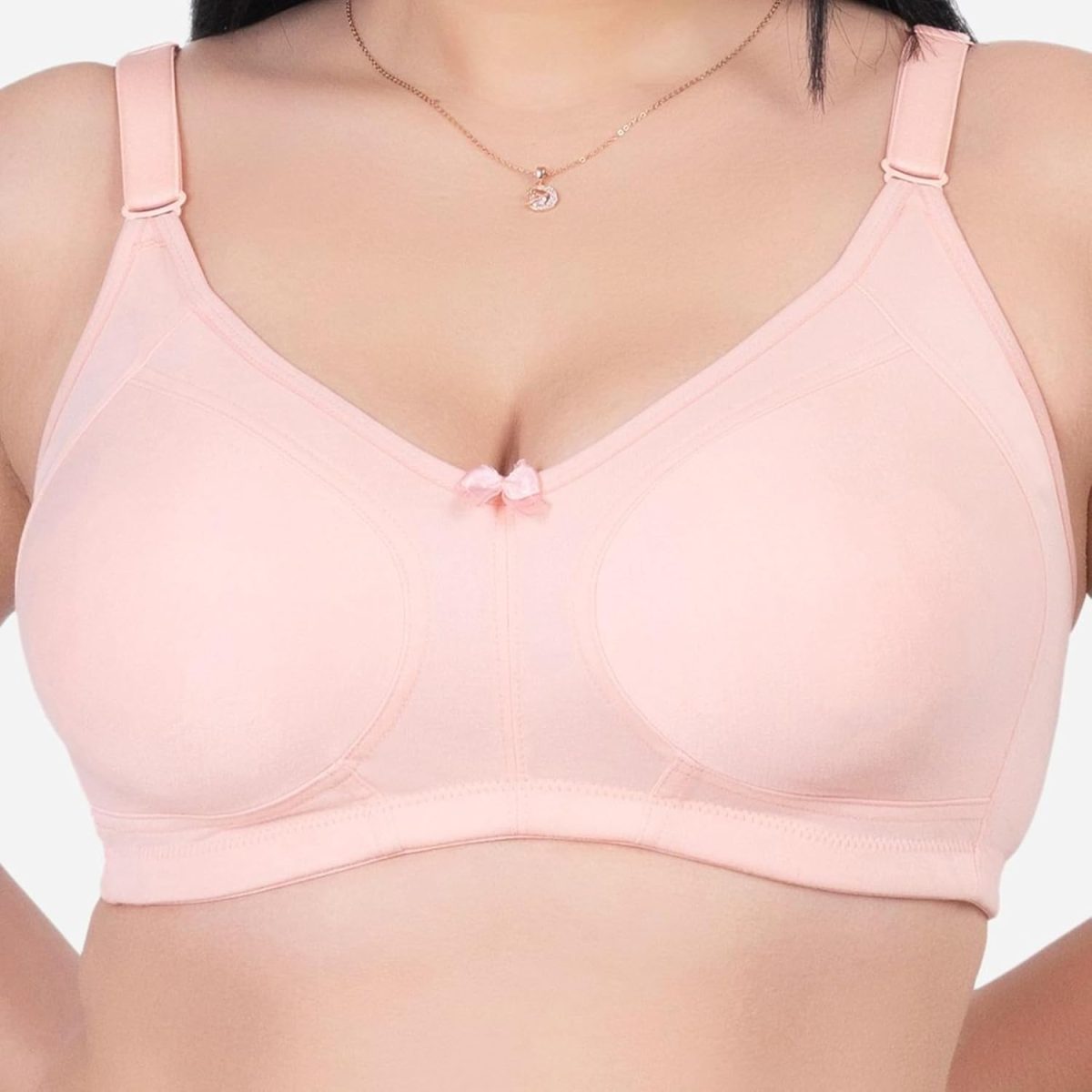 Fashiol Women Cotton Non Padded Wirefree Heavy Big Bust Side Support Full Coverage Minimizer Bra with Detachable Strap Multicolor - Pack of 1 - Image 9