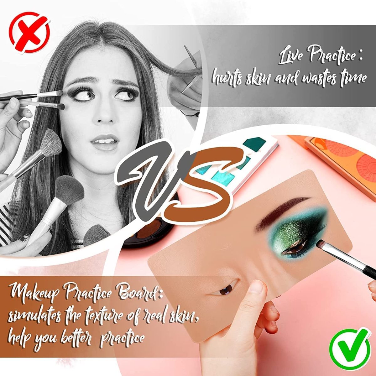 M.S TRADERS® Eye Make Up Practice Dummy | Face Board | Silicon Skin Board for Beginners and Artists (Pack of 1) - Image 5