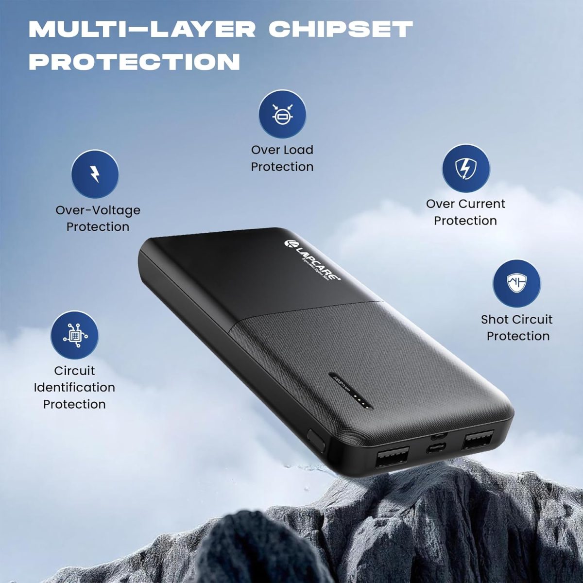 LAPCARE Smart Tank 10000Mah Fast Charging Power Bank | Dual USB Port | Led Indicator | Light Weight | Multi Protocol Support | Multi Circuit Protection | Compact & Slim Design | Made in India - Image 4