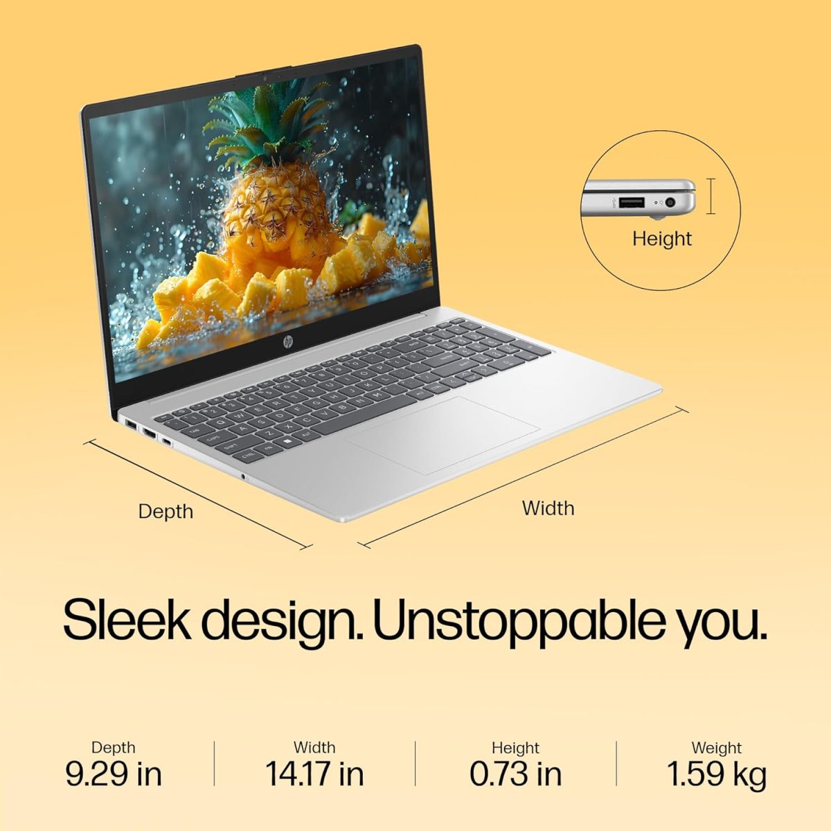 HP Laptop 15, Enhanced by AI, AMD Ryzen 5 7535HS, 15.6-inch (39.6cm), FHD, 8GB DDR5, 512GB SSD, AMD Radeon Graphics, 1080p FHD Camera w/Privacy Shutter, Backlit KB (Win 11, Silver, 1.59kg), fc1004AU - Image 7