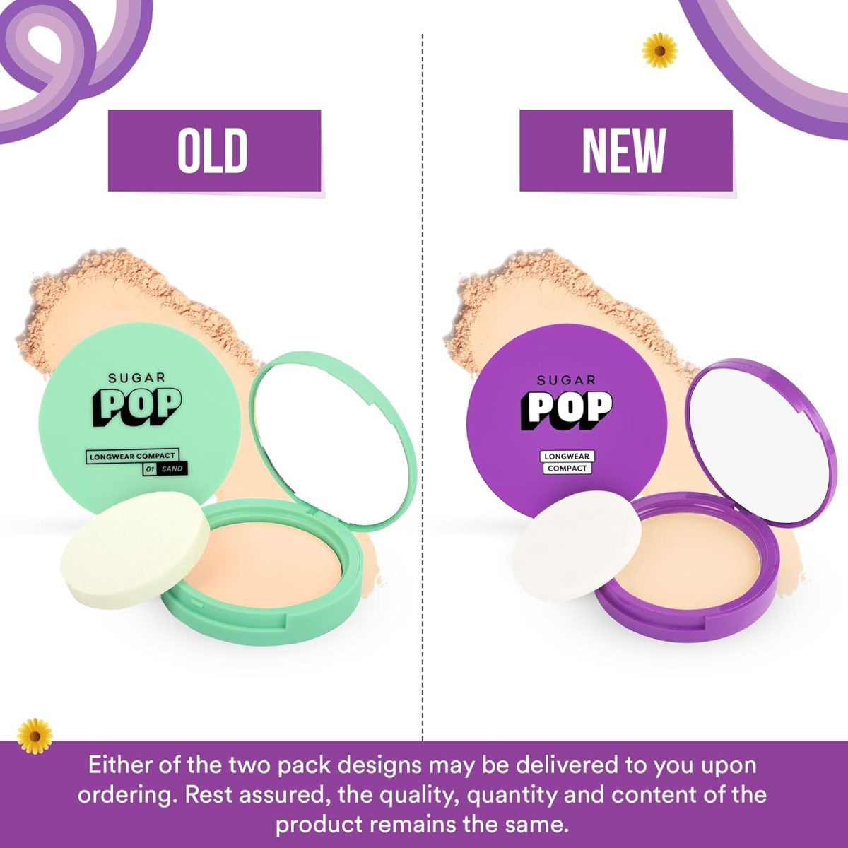 SUGAR POP Longwear Matte Compact | For Fair To Medium Skin Tone | Packed with Castor Oil & Vitamin E | UV Protection, Pore Minimizing | Medium Coverage | 9gm - 02 Beige - Image 3