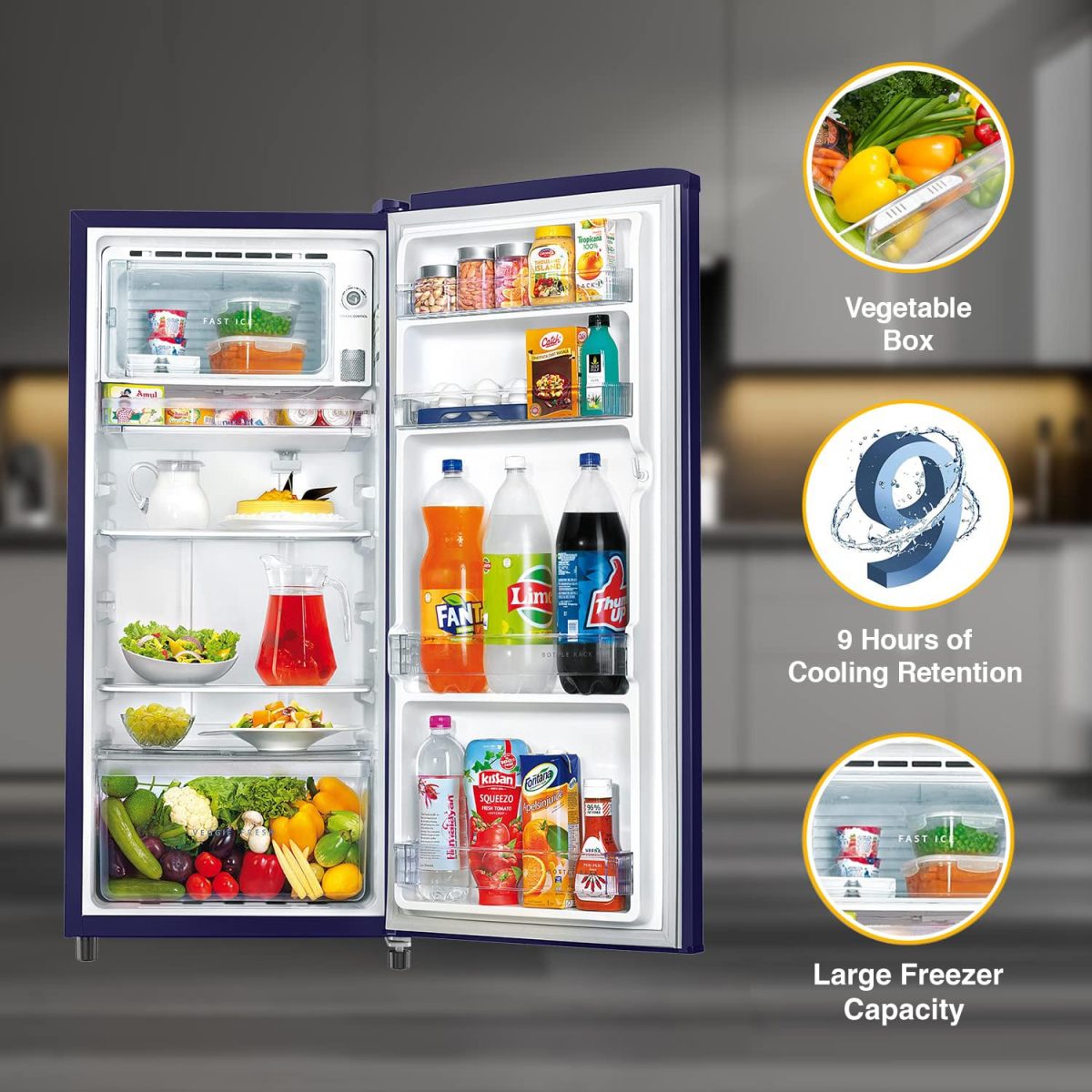 Whirlpool 184 L 2 Star Direct-Cool Single Door Refrigerator (205 WDE CLS 2S SAPPHIRE BLUE-Z, Blue,2023 Model) - Image 4