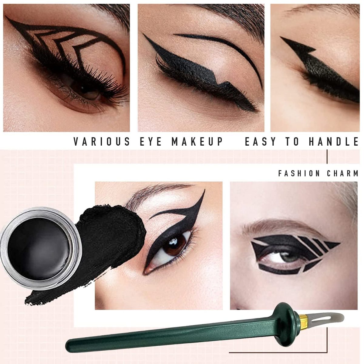 swabs Silicone Metallic Eyeliner Tool Easy No-Skip Eyeliner Pencil Applicator Tool | Reusable Silicone Eyeliner Tool | Silky Smooth Waterproof Long Lasting & Reusable 1 Pcs Multicolor Eyeliner Tools - Image 6