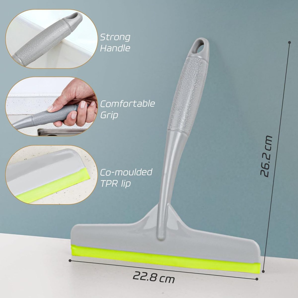 The Earth Store Multipurpose Kitchen Squeegee | Window Glass Cleaning Wiper | Hand Wiper for Kitchen Platform | Assorted Set of 1 - Image 2