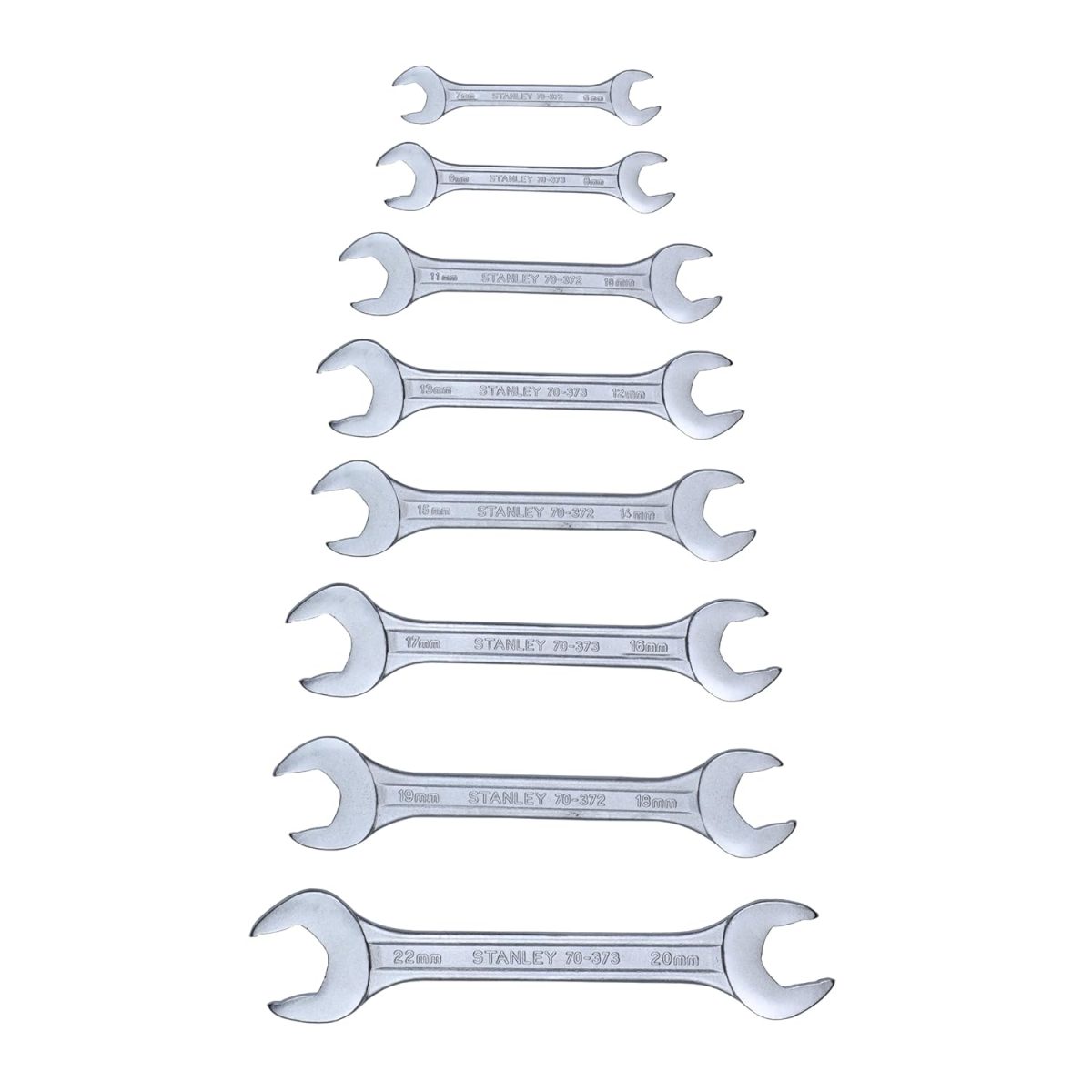 STANLEY 70-379E 8-piece Matte Finish Chrome Vanadium Steel Double Open-End Spanner Set with Maxi-Drive System, Anti-Slip & Anti-Corrosion properties, GREY - Image 2