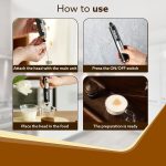AGARO Royal Milk Frother, 3-Speed Electric Frother for Coffee with Whisk and Frother, Frother Mixer, Stand-up Design, for Cream (Whisk Milk frother), Rechargeable, Stainless Steel - Image 6