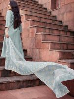 SHIENZY Women's Embroidered Work Chanderi Kurta & Pant With Dupatta || Straight Kurta Outfits || Ethnic Set (1656 Kurta Set) - Image 4