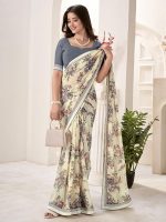 Satrani Women's Georgette Geometric Printed | Floral Printed Saree with Unstitched Blouse Piece - Image 2