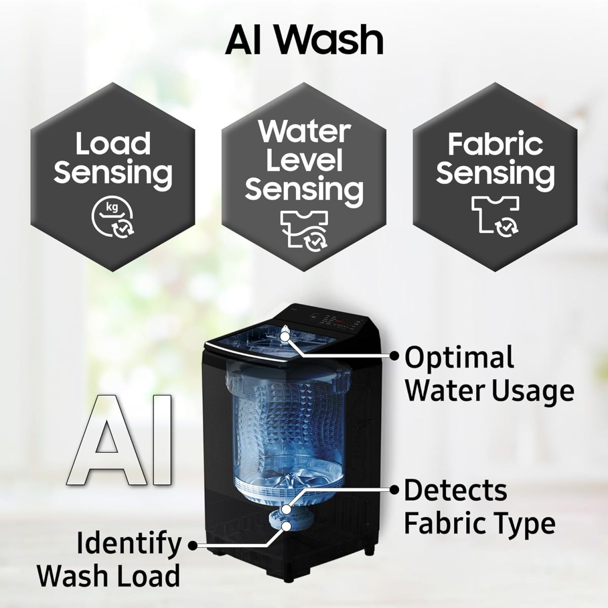 Samsung 10 Kg, 5 Star, AI Wash, AI Ecobubble, AI Energy Mode, AI VRT+, Soft Closing Door, Wi-Fi, Digital Inverter, Fully-Automatic Top Load Washing Machine (WA80F10E2LTL, Lavender Gray) - Image 3