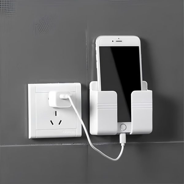 Gladiadora® Mobile Holder for Wall Mount Mobile Holder Storage Case for Remote, Wall Mount Mobile Stand for Wall- (White)