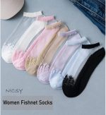 NICSY Socks for Women 5 Pairs socks Transparent Ultra Thin Lace Invisible Socks, Fishnet Socks, Summer Socks, Style Mesh Sheer socks - Image 3