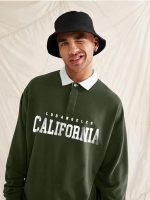 Jump Cuts Mens Printed Polo Neck Full Sleeve Black Cottonblend T-Shirt - Image 3