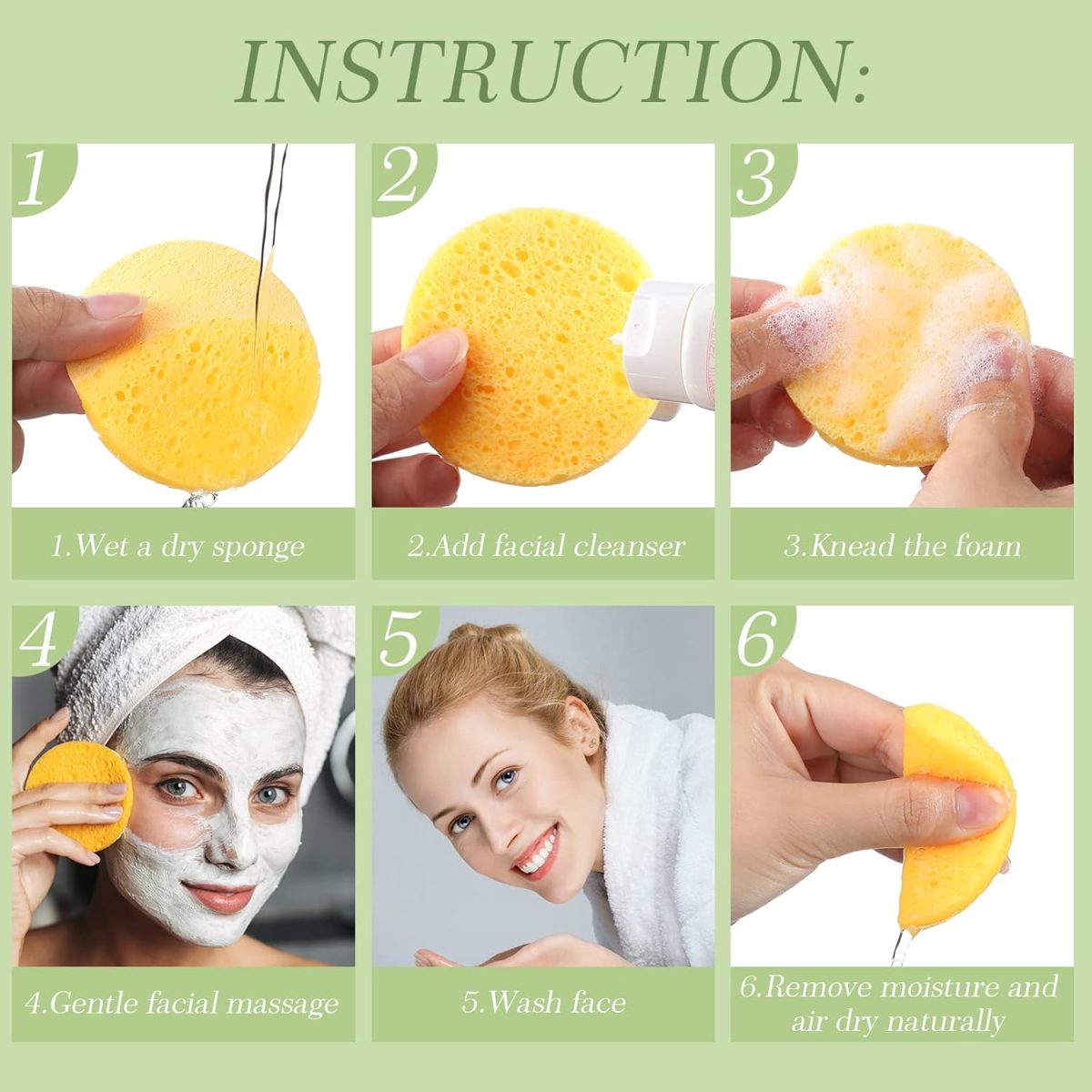 120 Pcs Compressed Facial Sponges Natural Face Exfoliator Disposable Face Sponges for Cleansing Round Soft Facial Scrubber Pads with Storage Container for Makeup Removal Esthetician Supplies Travel - Image 5