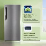 Haier 190 L 5 Star Direct Cool Single Door Refrigerator with 1 Hour Icing Technology (HED-205DS-P, Dazzle Steel) - Image 3