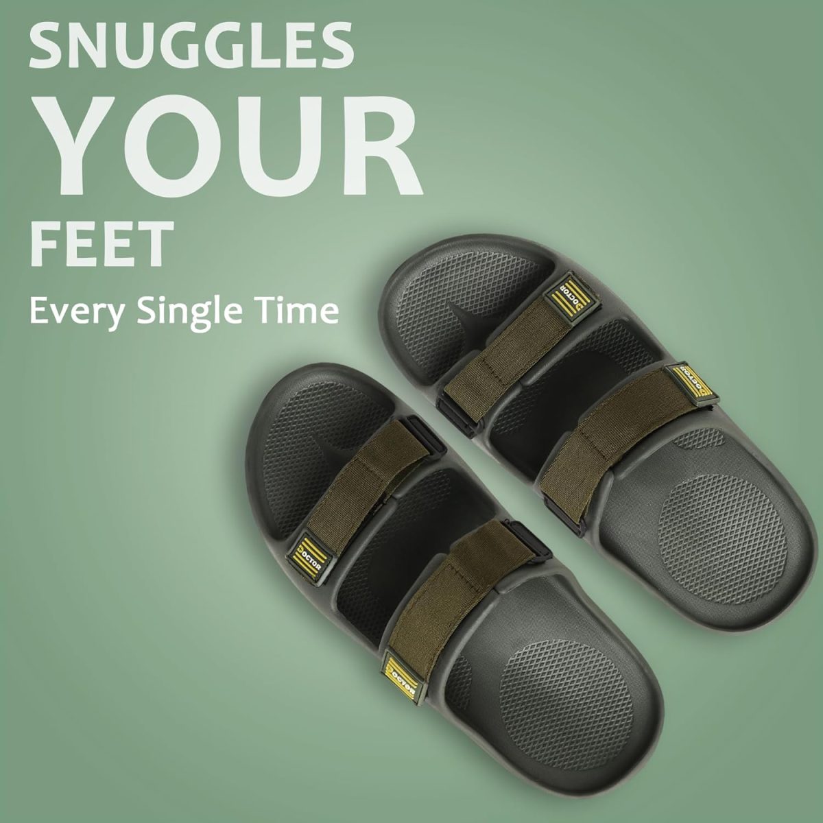 DOCTOR HEALTH SUPER SOFT Men's Orthopedic Double Strap Slippers – Ultra Soft EVA Footbed with Adjustable Straps & Arch Support | Anti-Skid Sliders for Heel Pain Relief, Everyday Comfort - Image 7