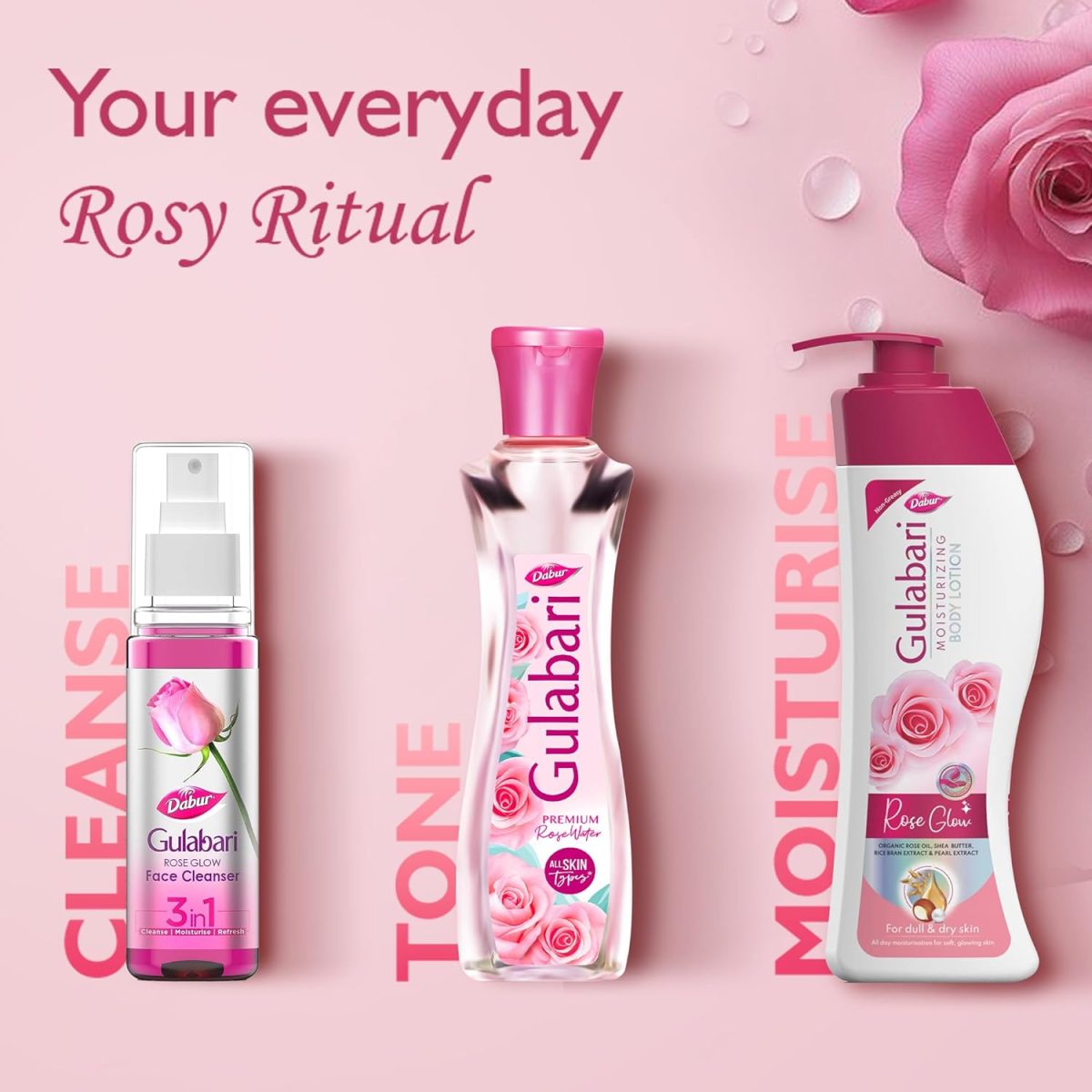 Dabur Gulabari Premium Rose Water/Face Toner - 400ml | No Paraben | Alcohol Free | Cleanses, Hydrates & Moisturises Skin | Balances & Restores Skin's pH Levels | For All Skin Types - Image 7