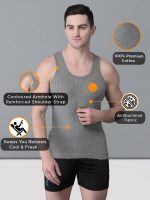 Dollar Bigboss Men's Derby Black & Grey Melange RN Vest (Pack of 2) - Image 11