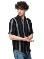 Exclusive Stripes Half Sleeve Crochet Stripes Shirt for Men | AB_TB_470 - Image 4