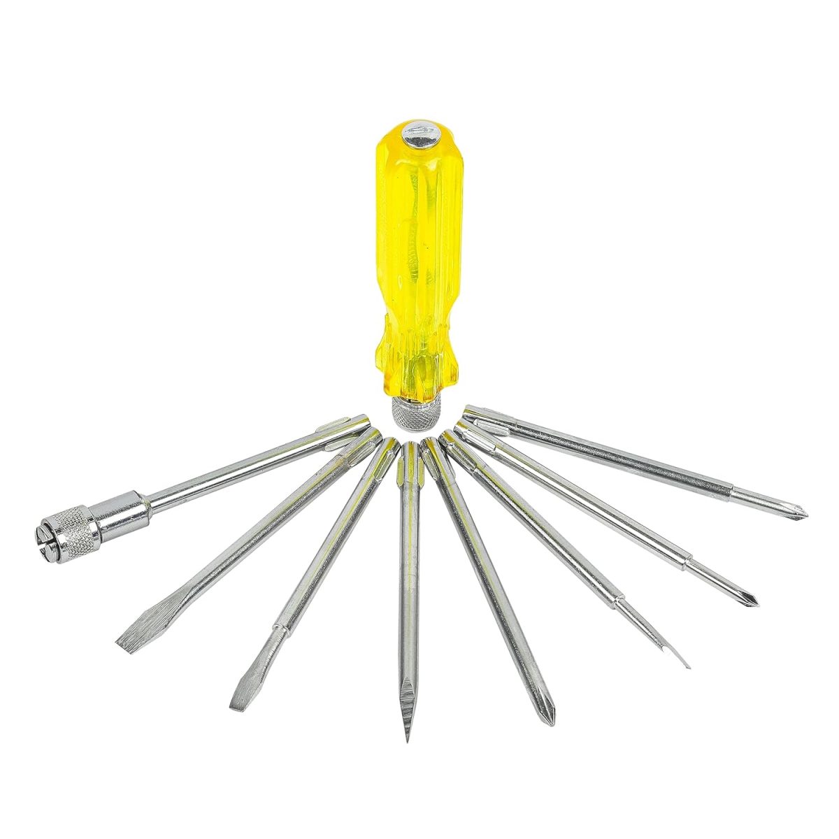 SPARTAN BS-02 8-in-1 Pc Screw Driver Kit With 3 Flat Blades, 3 Phillips Head, 1 Round Poker Bar, Extension Rod| Multi-purpose Tool Set Screwdriver Set (Multicolor) - Image 4