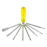 SPARTAN BS-02 8-in-1 Pc Screw Driver Kit With 3 Flat Blades, 3 Phillips Head, 1 Round Poker Bar, Extension Rod| Multi-purpose Tool Set Screwdriver Set (Multicolor) - Image 4