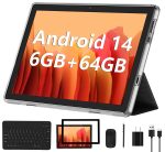 ECOPAD Android 13 Tablet 2023 - 10 Inch With 6GB RAM, 64GB ROM, 1TB Expanded, Quad-Core, 2 in 1 With Keyboard Mouse, Wi-Fi 6, Bluetooth, GMS Certified IPS Touch Screen - Black Set