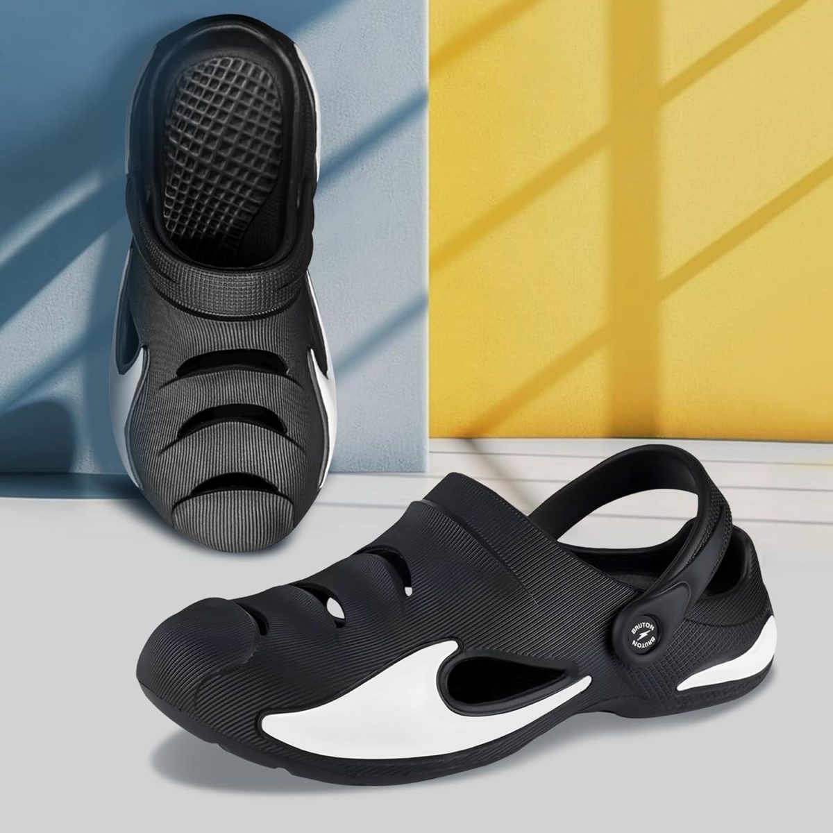 BRUTON Extra Soft Men's Classic Casual Sandals/Clogs Adjustable Back Strap | Lightweight | Stylish & Non-Slip | Waterproof & Everyday Mules for Men & Boys - Image 2