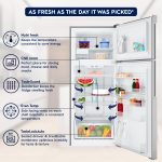 Electrolux 461L Frost Free Inverter Double Door Refrigerator, Top Freezer, TasteLockAuto & TasteGuard Technology, Arctic Silver Steel, UltimateTaste 500, ETB4600C-A - Image 2