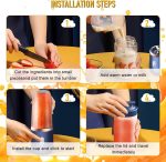 Qlect Portable Blender Electric Juicers Fruit Mixers USB Rechargeable Smoothie Mini Personal Juicer 6 Blades 3Gears With 1500 Mah Rechargeable Battery-Smoothie Blender(Blue) - Image 3