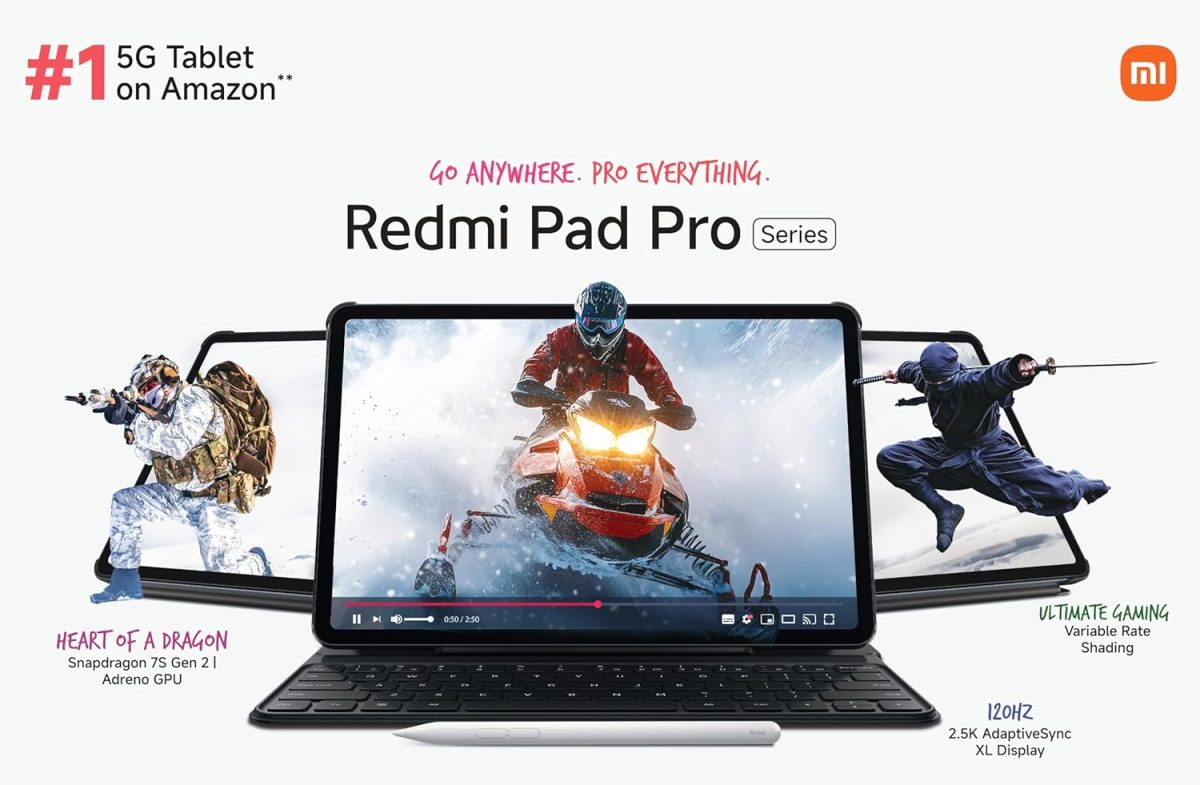 Redmi Pad Pro 5G |Snapdragon 7s Gen 2|30.7cm(12.1") Tablet|33+ Days Standby| 10000mAh|HyperOS|8GB, 128GB|Quad Speakers |Wi-Fi 6 + 5G |Graphite Grey - Image 3