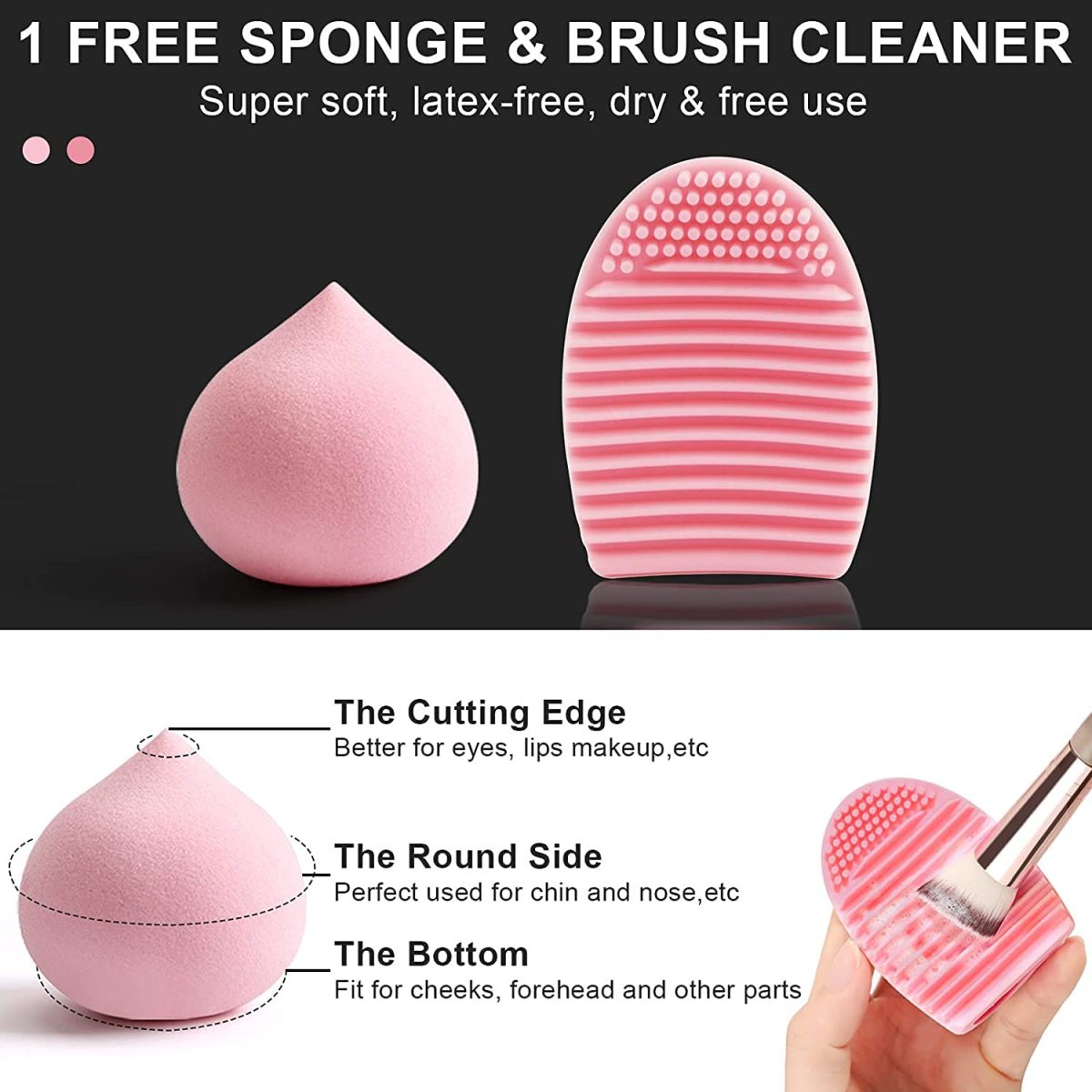 MAANGE Professional Makeup Brushes 15 Pcs Synthetic Makeup Brushes Set with 1 Makeup Sponge & 1 Brush Cleaner (Black Gold) - Image 6