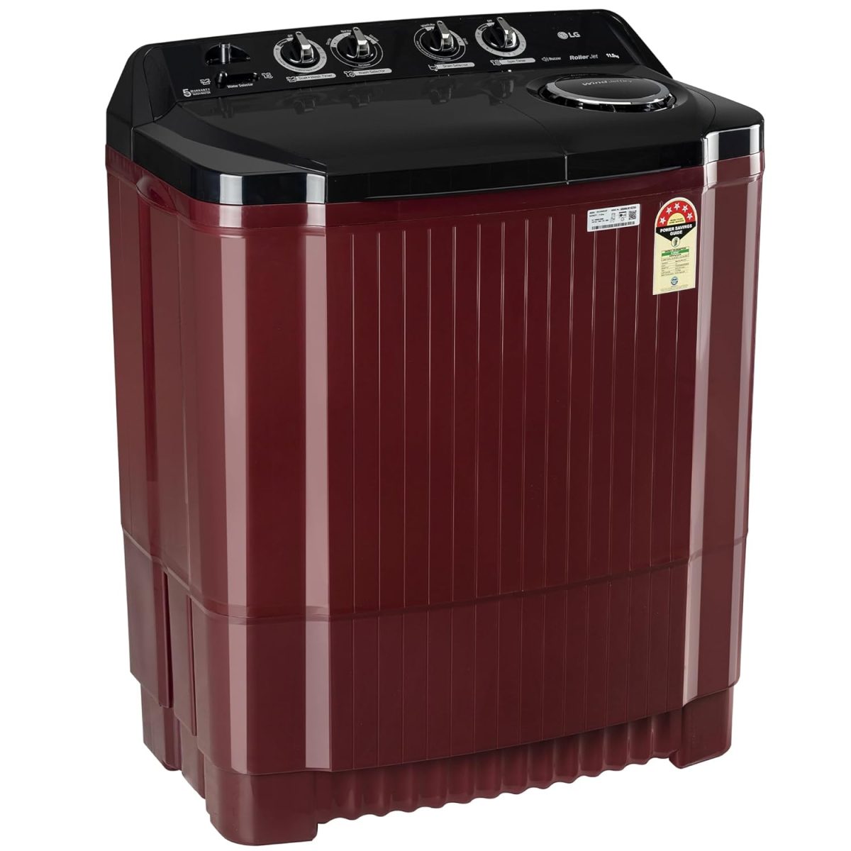LG 11.5 kg, 5 Star, Roller Jet Pulsator with Soak, Wind Jet Dry Technology, Semi-Automatic Top Load Washing Machine (2025 Model, P115ASDAZ, Smart Filter & Rat Away feature) - Image 14