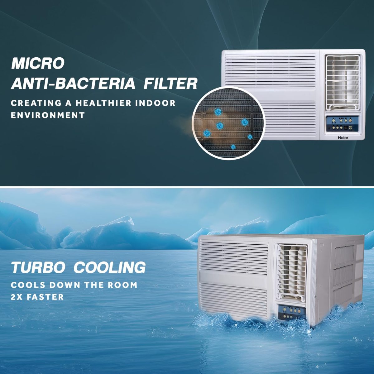 Haier 1.5 Ton 3 Star Fix Speed Side Flow Window AC (Copper, Turbo Mode, Anti Bacterial Filter, Cools at 54°C Temp, Long Air Throw - HWU18F-AOW3BN-FS) - Image 5