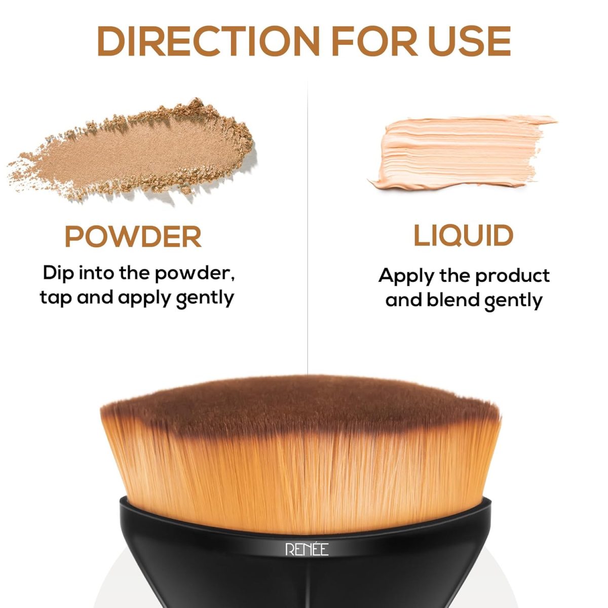 RENEE Kabuki Ultra-soft Brush (Black) - Ideal for Powder and Liquid Makeup, Ensures Quick and Even Application With Cruelty-free Bristles. Travel-friendly and Perfect for on-the-go Makeup Revolution - Image 4