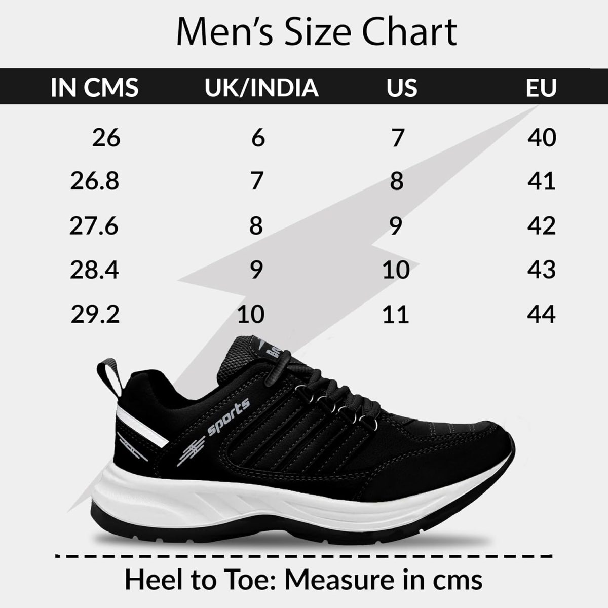 BRUTON EVA Lite Sport Shoes Running Shoes for Men- Black - Image 6