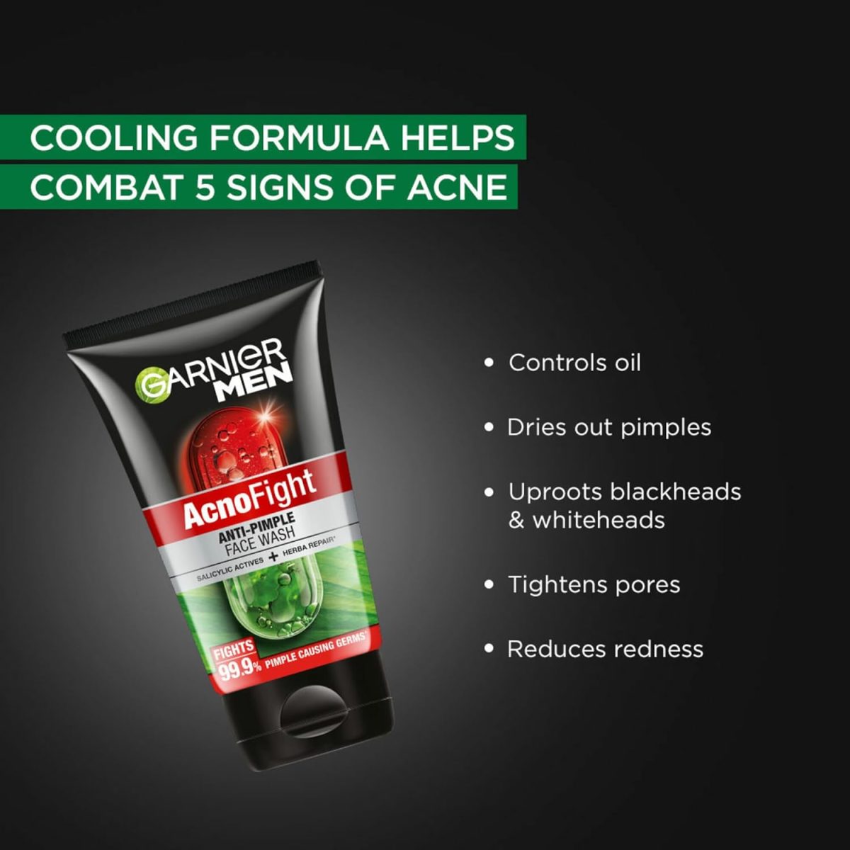 Garnier Men, Anti-Pimple Face Wash, Repairs Skin & Balances Oils, AcnoFight, 100 g - Image 5