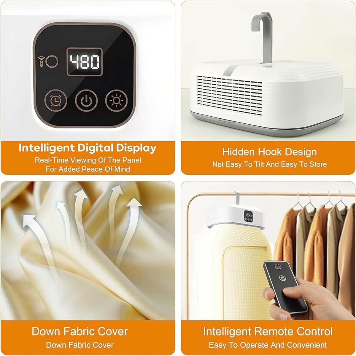 SIRIDHI Electric Cloth Warmer - Portable Cloth Warming Machine for Home, Warming Bag, and Towel Rack - Automatic Wet Clothing Air Warmer,White,Acrylonitrile Butadiene Styrene - Image 6