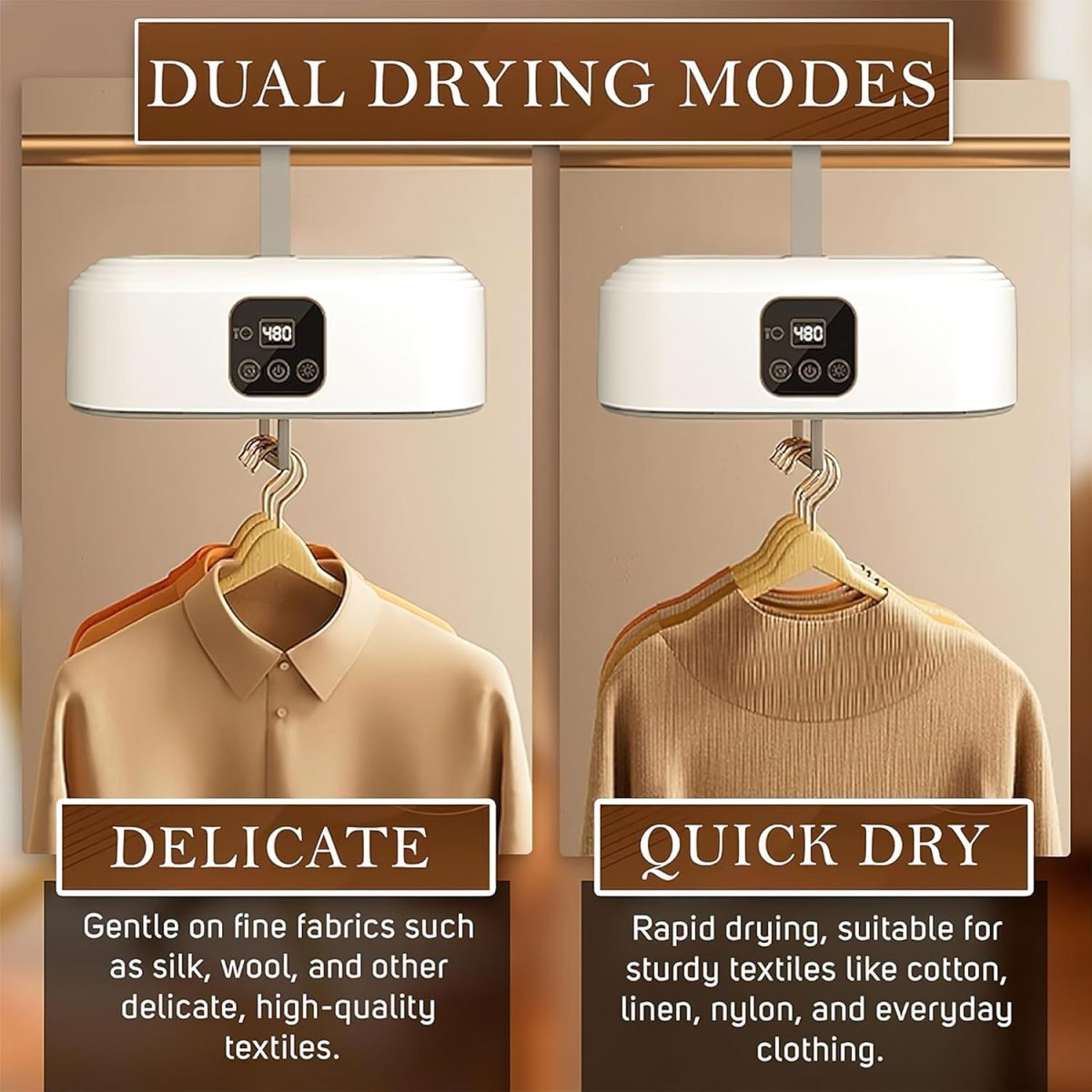 SIRIDHI Electric Cloth Warmer - Portable Cloth Warming Machine for Home, Warming Bag, and Towel Rack - Automatic Wet Clothing Air Warmer,White,Acrylonitrile Butadiene Styrene - Image 5