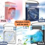 Drumstone (15 YEARS WARRANTY) Personal Air Cooler, Portable Air Conditioner Fan, Mini Evaporative Cooler with 7 Colors LED Light, 1/2/3 H Timer, 3 Wind Speeds and 3 Spray Modes_Multicolor - Image 2