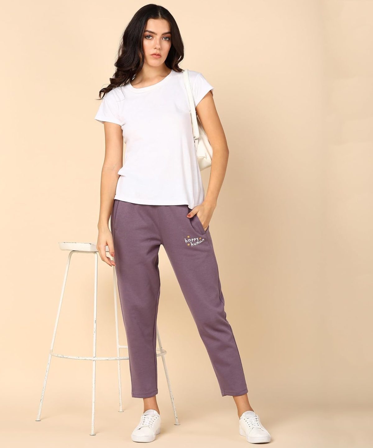 Alan Jones Clothing Women’s Ankle-Length Cotton Trackpant | Comfort Fit | Heavy GSM Fabric | Side Pockets | Drawstring Waist - Image 4