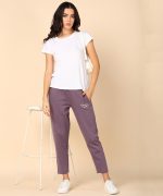 Alan Jones Clothing Women’s Ankle-Length Cotton Trackpant | Comfort Fit | Heavy GSM Fabric | Side Pockets | Drawstring Waist - Image 4