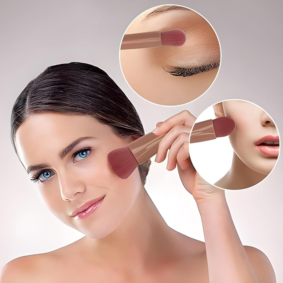 Kahan Travel Size Makeup Brushes Set Mini Makeup Brushes, Small Complete Function Cosmetic Brushes Kit with Case and Mirror Perfect for On The Go, 5PC (Mini Pink) - Image 8