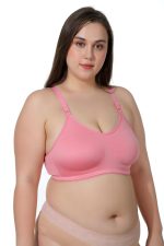 MAROON Cotton Satin Blend Seamless Non Padded Non-Wired Full Coverage Women Minimizer Bra - Image 4