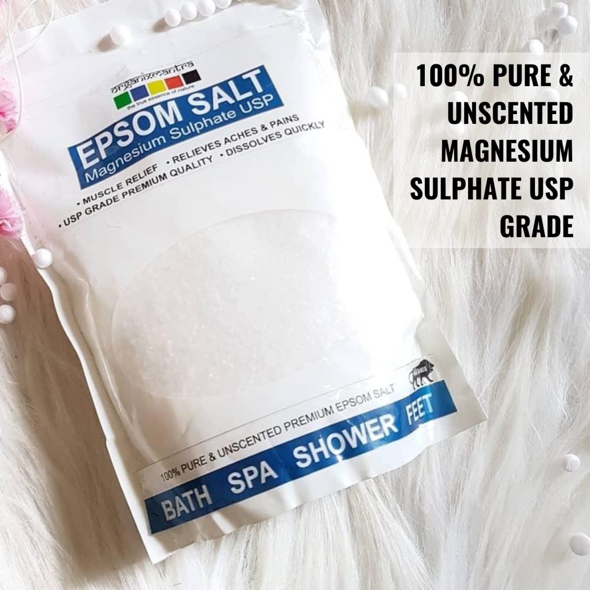 Organix Mantra Epsom Bath Salt Crystal and Bath | For refreshing bath soak, relieves aches & pain - 1KG - Image 2