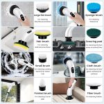 DADLM® Electric Spin Scrubber,Cleaning Brush Scrubber for Home, 400RPM/Mins-9 Replaceable Brush Heads-90Mins Work Time,Adjustable Size,2 Adjustable Speeds for Bathroom Shower Bathtub Glass Car (1) - Image 4