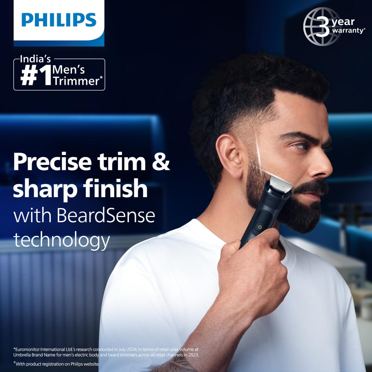Philips India's No.1 Men's Trimmer| Patented Twin Trim Blades I Precision Trimming, 13-in-1 Modern Man Kit -Face, Body & Private Parts I 120Min Runtime I 5 min Quick Charge MG7920/65 - Image 2