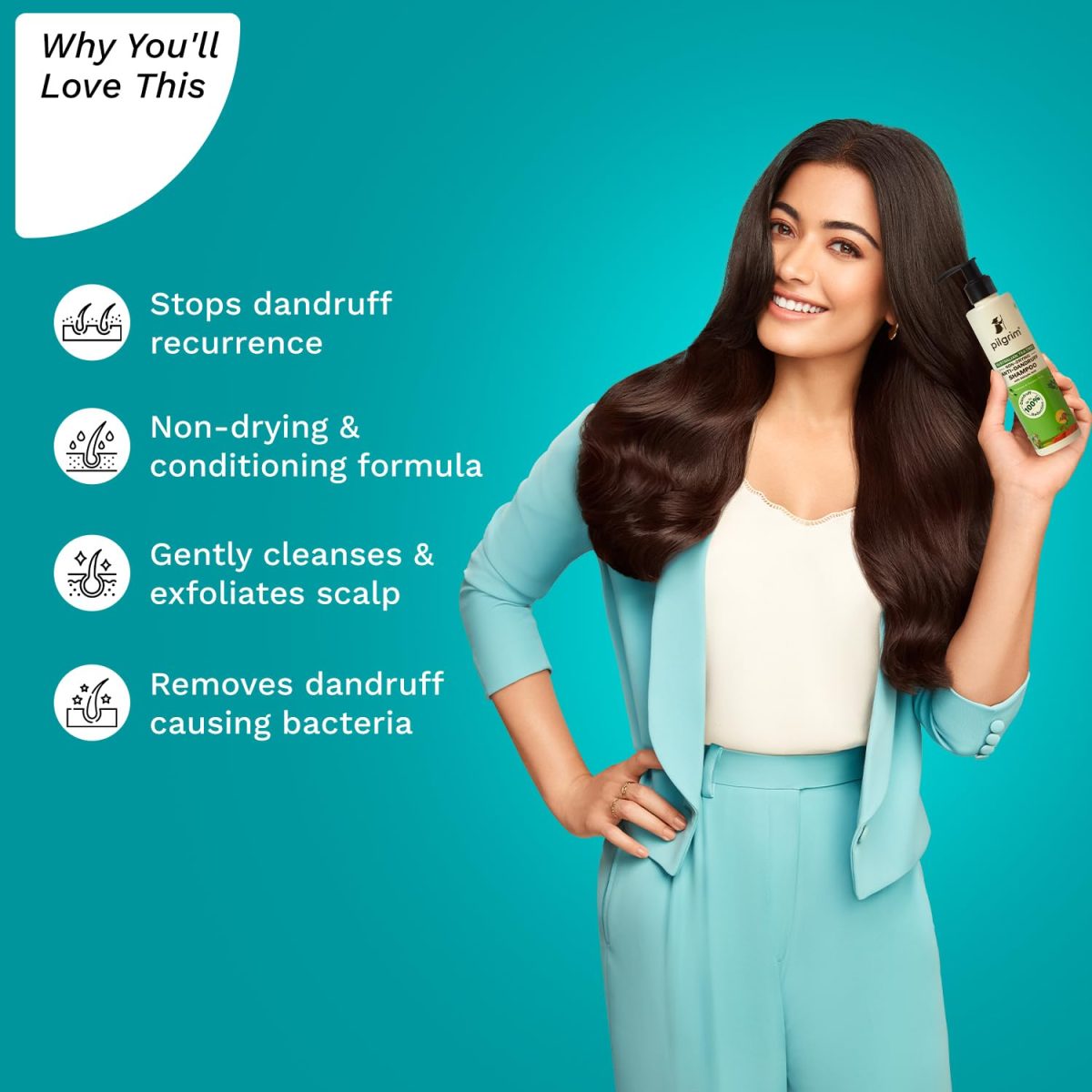 Pilgrim Australian Tea Tree Non-Drying Anti-Dandruff Shampoo 200 ml | Removes Dandruff from Source | Helps with Itching, Irritation | Strong & Smooth Hair | For Men & Women | - Image 4