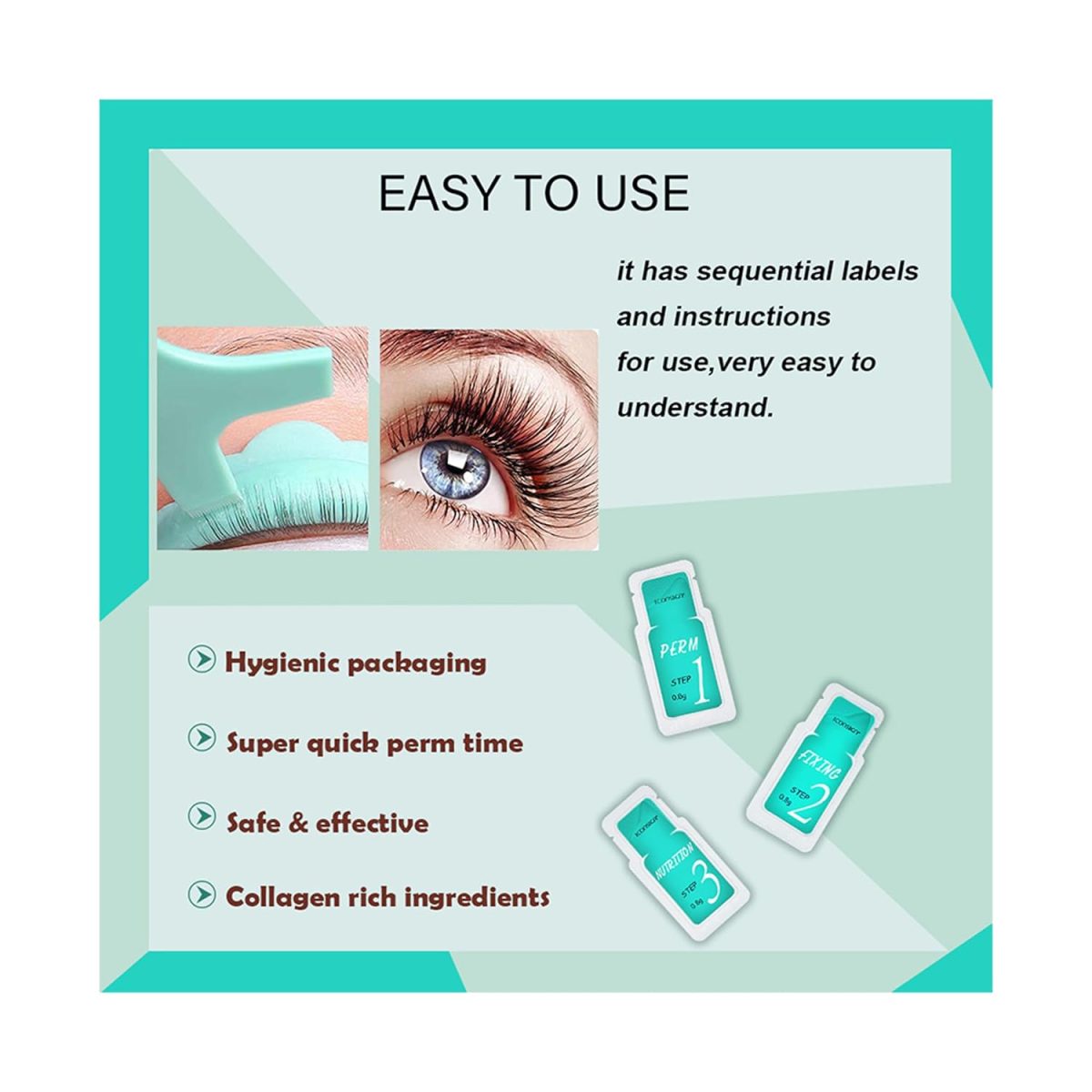 Lash Lift Kit Upgraded Version Glue Complete Eyelash Perm Kit 2024, for Professional Eyelash Lash Extensions, Lash Lifts, Lash Curling, Semi-Permanent Curling Perming Wave (BLUE KIT) - Image 6