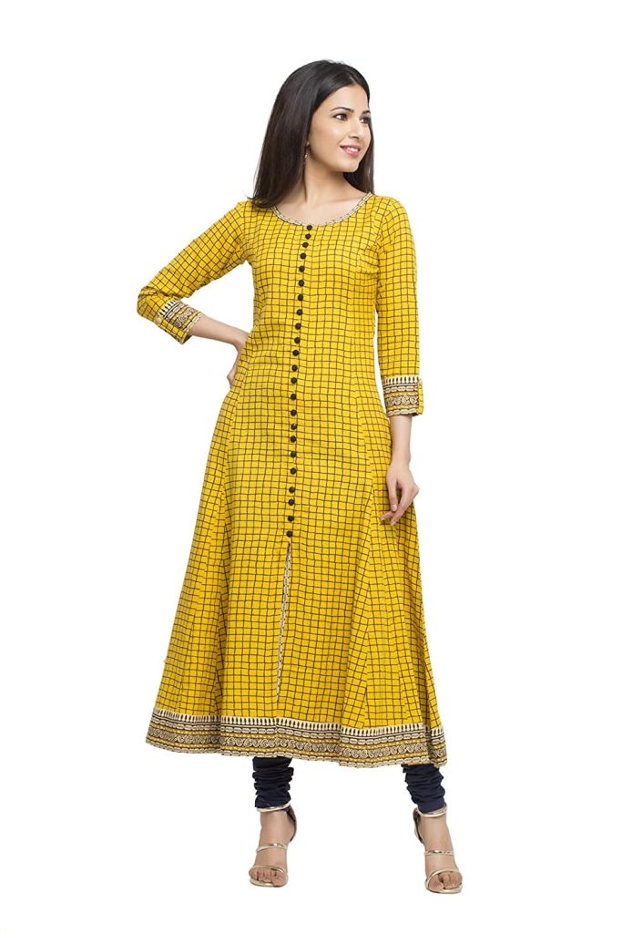 Yash Gallery Women's Cotton Relaxed Fit Anarkali Kurta