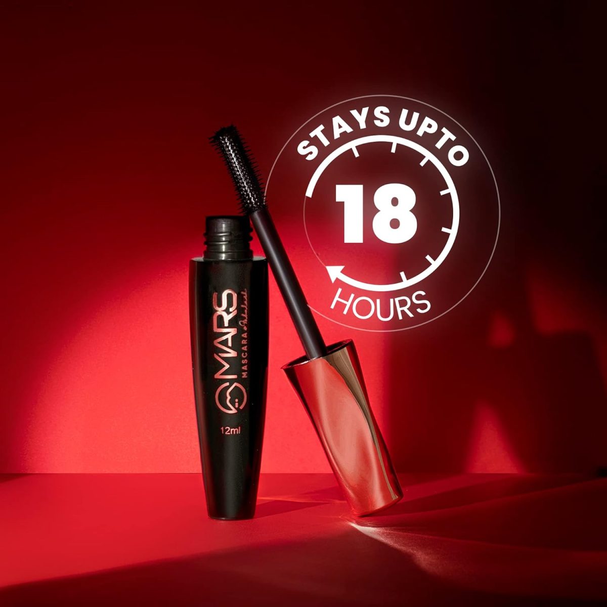 MARS Fabulash Volumizing Mascara | Up to 18 Hours Stay | Waterproof with Intense Jet Black Color (12ml) (Black) - Image 4